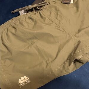 Sundek Olive Swim Shorts with Logo